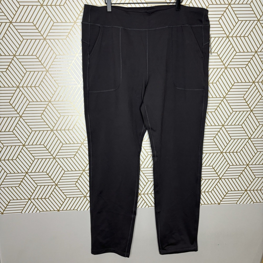 Duluth Trading Hot NoGA Plushcious Slim Leg Pants Black Performance XXL Long New